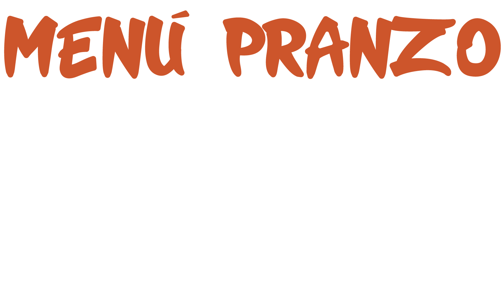 Menù Fisso Pranzo